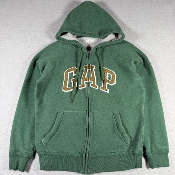 GAP Other - Gap Authentic Apparel Men Green Full Zip Hoodie Logo Small Embroidered 603034-01